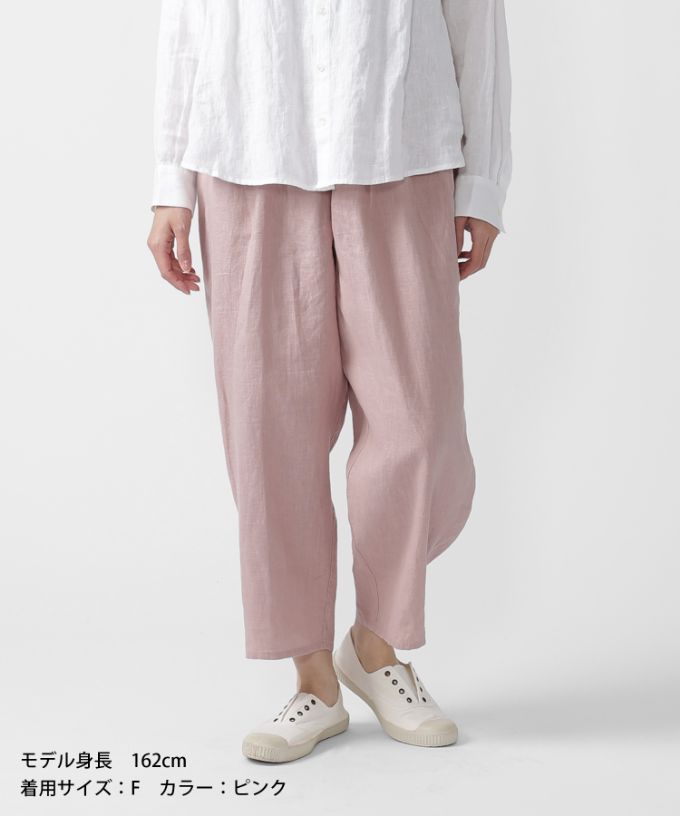 マオパンツ麻・22 リネン素材の後ろビックポケットパンツ/ITEM,PANTS