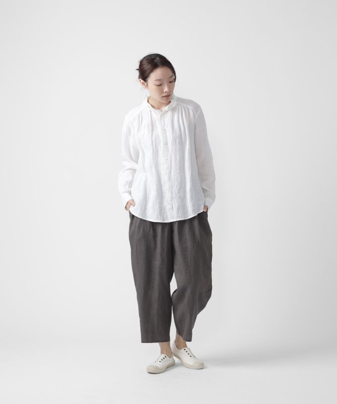 マオパンツ麻・22 リネン素材の後ろビックポケットパンツ/ITEM,PANTS