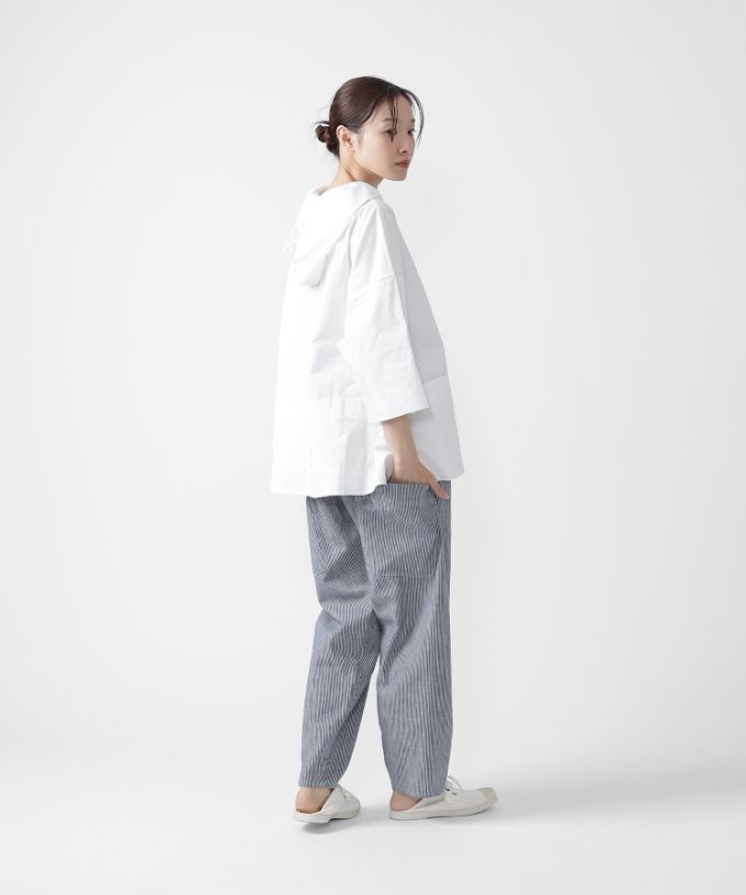 マオパンツロング・30　インディゴツイルセルビッチ素材のストライプ