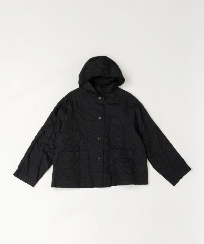 【SALE】トリスジャケット　綿ローンサッカー素材のフードつきジャケット