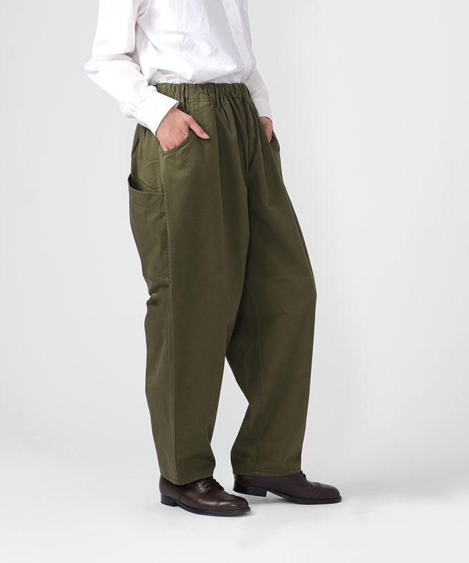 再入荷カーキ】マオパンツロングチノ/ロング丈 人気の定番チノ素材
