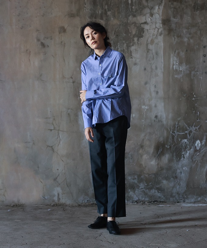 【SALE】ピュリエ・E　シンプルな細ギンガムチェックのシャツ