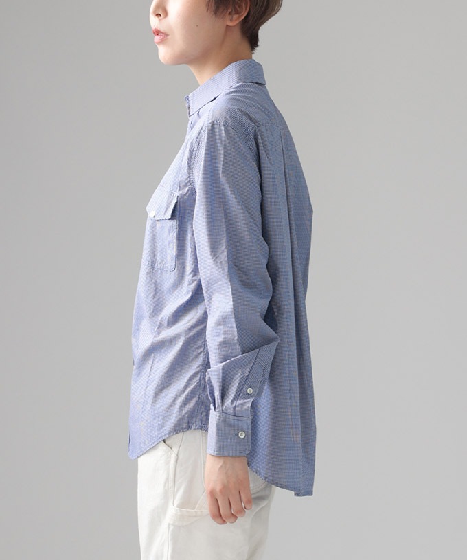 【SALE】ピュリエ・E　シンプルな細ギンガムチェックのシャツ