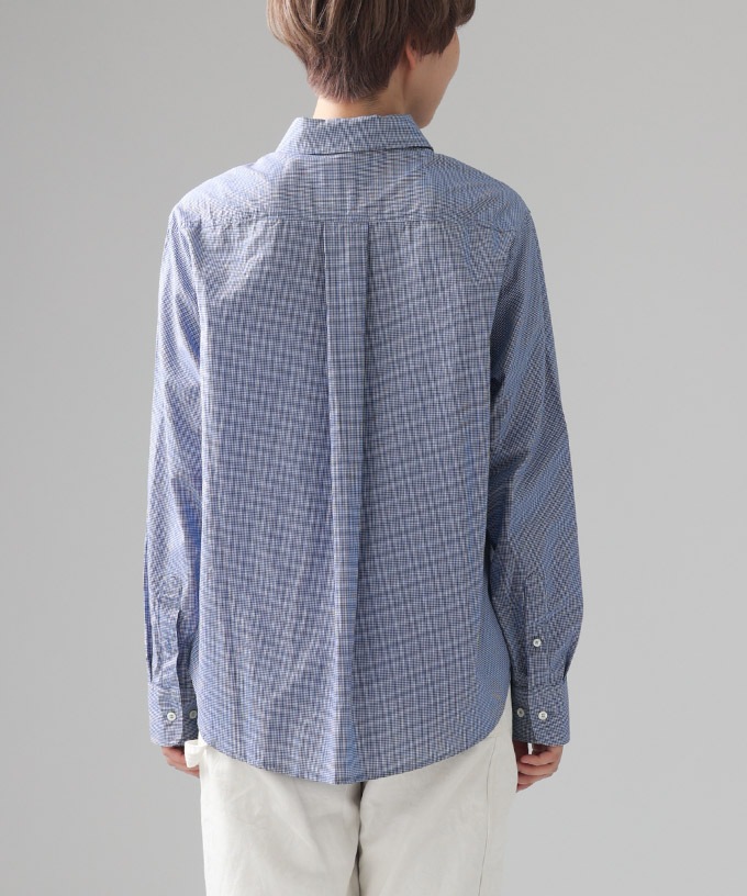【SALE】ピュリエ・E　シンプルな細ギンガムチェックのシャツ