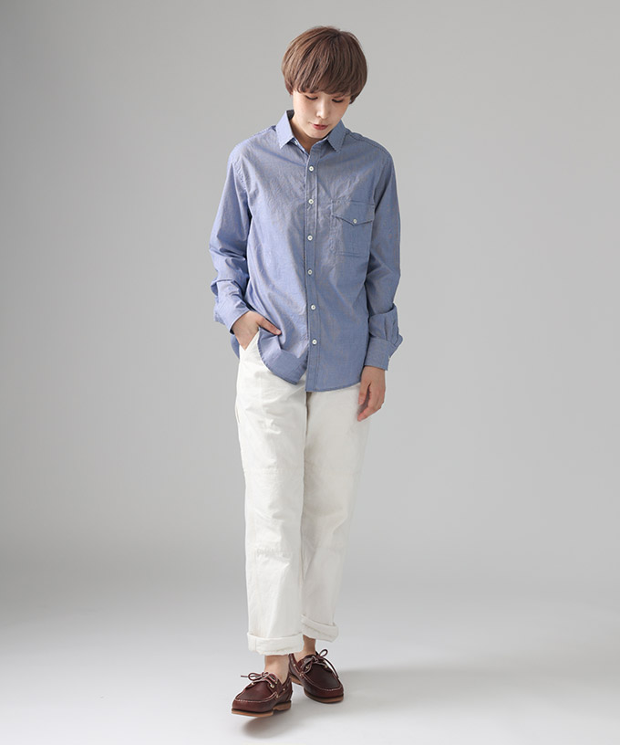 【SALE】ピュリエ・E　シンプルな細ギンガムチェックのシャツ