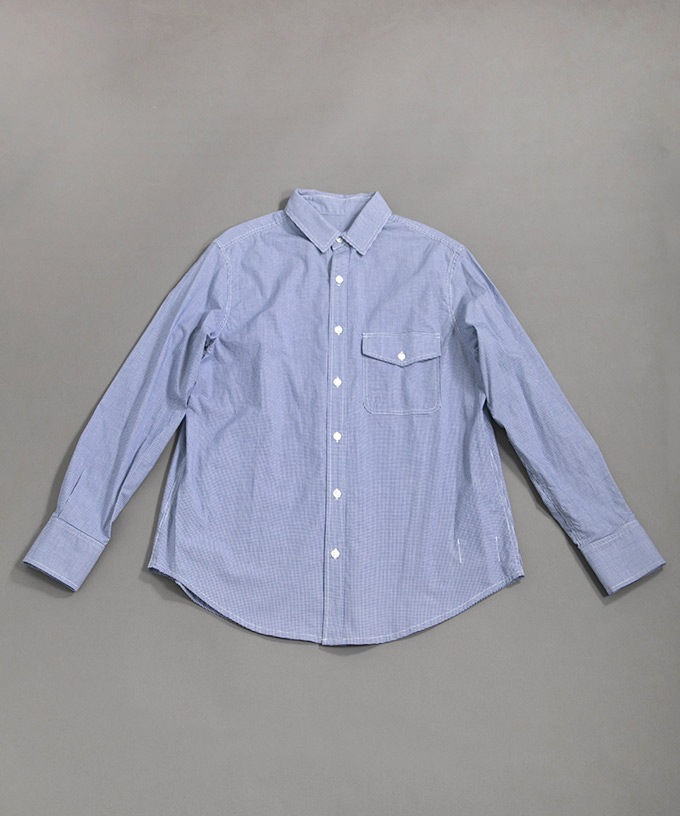 【SALE】ピュリエ・E　シンプルな細ギンガムチェックのシャツ