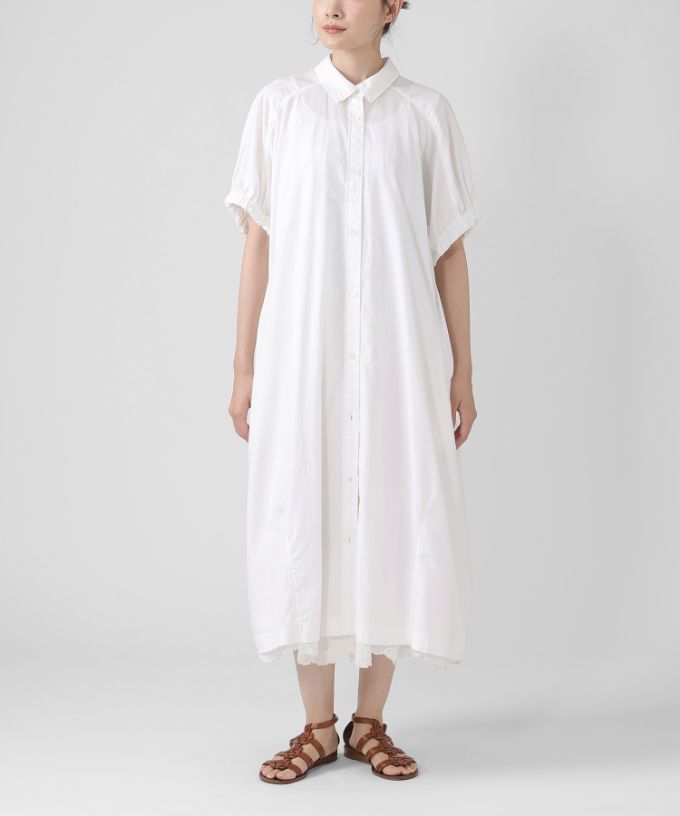 ビバーチェ・B コットンの袖ギャザーシャツドレス/ITEM,DRESS/Shop by