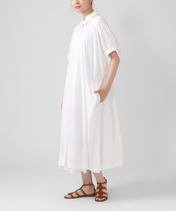 ビバーチェ・B コットンの袖ギャザーシャツドレス/ITEM,DRESS/Shop by