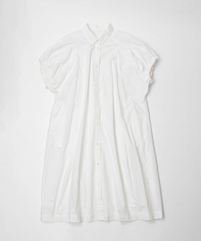 ビバーチェ・B コットンの袖ギャザーシャツドレス/ITEM,DRESS/Shop by