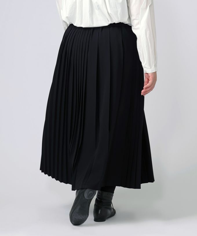 ジジスカート・4【プラスサイズ】［Chronicle］二種のプリーツを使ったスカート