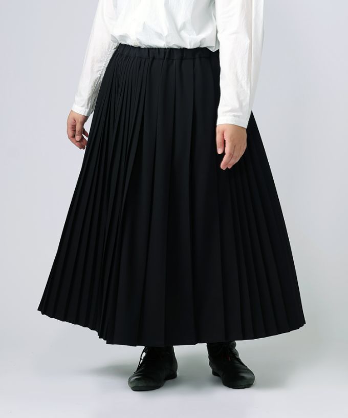 ジジスカート・4【プラスサイズ】［Chronicle］二種のプリーツを使ったスカート