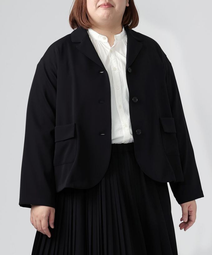 グレタジャケット・４【プラスサイズ】［Chronicle］やわらかなテーラードジャケット