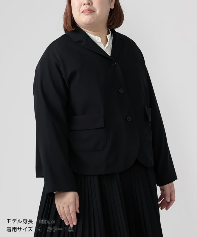 グレタジャケット・４【プラスサイズ】［Chronicle］やわらかなテーラードジャケット