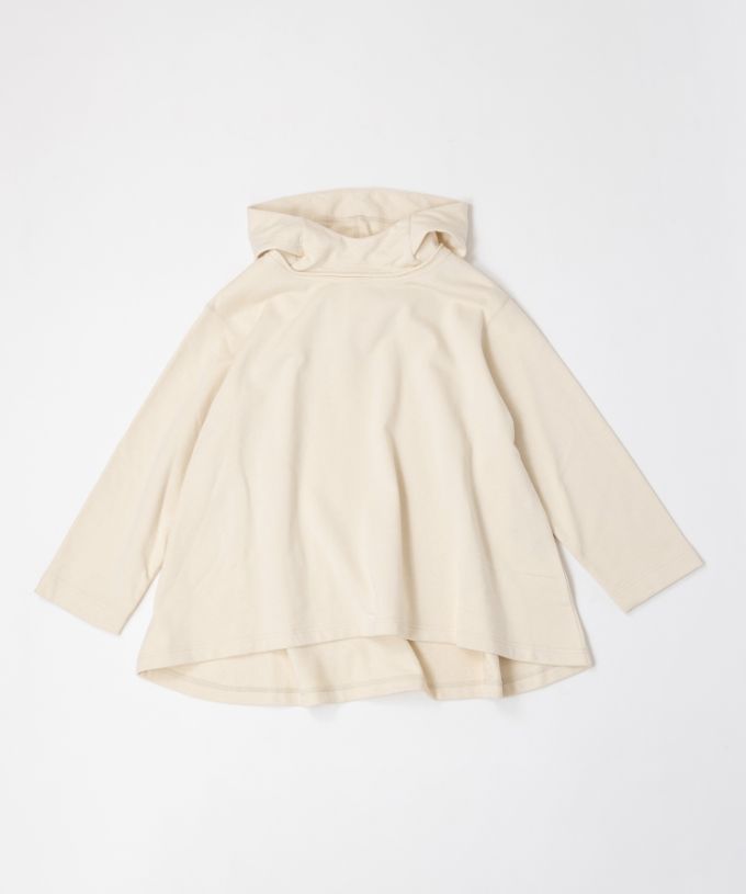 バーミートップ　アメリカコットンの裏毛フードプルオーバー