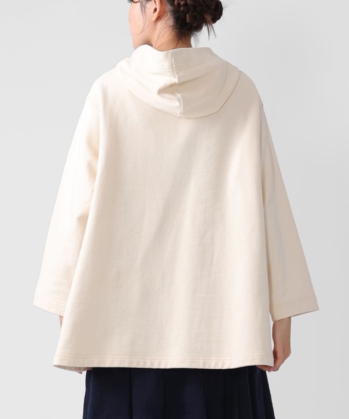 バーミートップ　アメリカコットンの裏毛フードプルオーバー