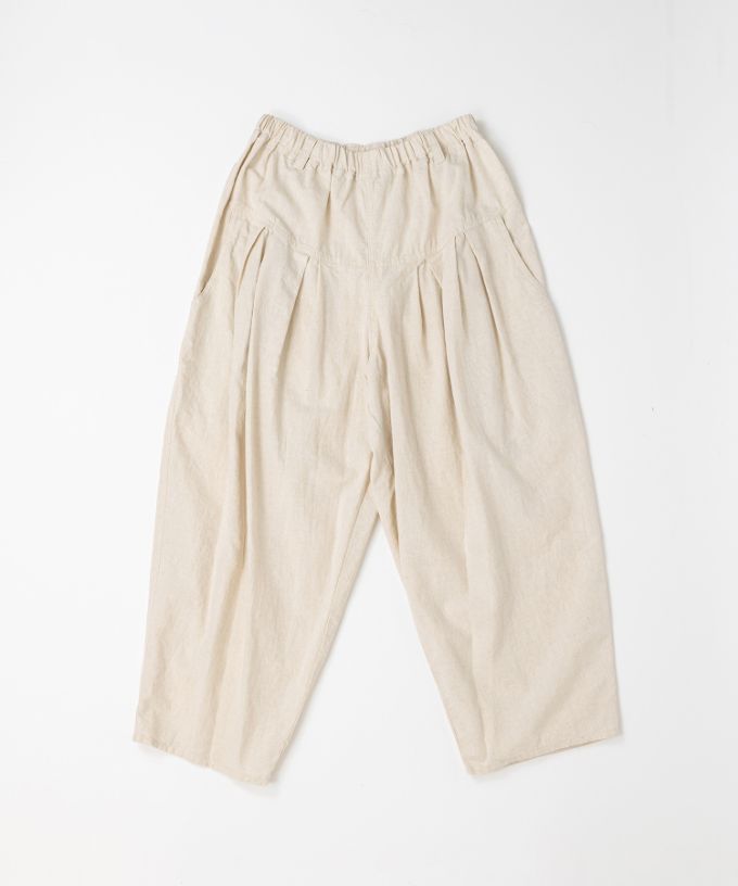 ジョーパンツ　タックを入れた綿麻ジョッパーズパンツ
