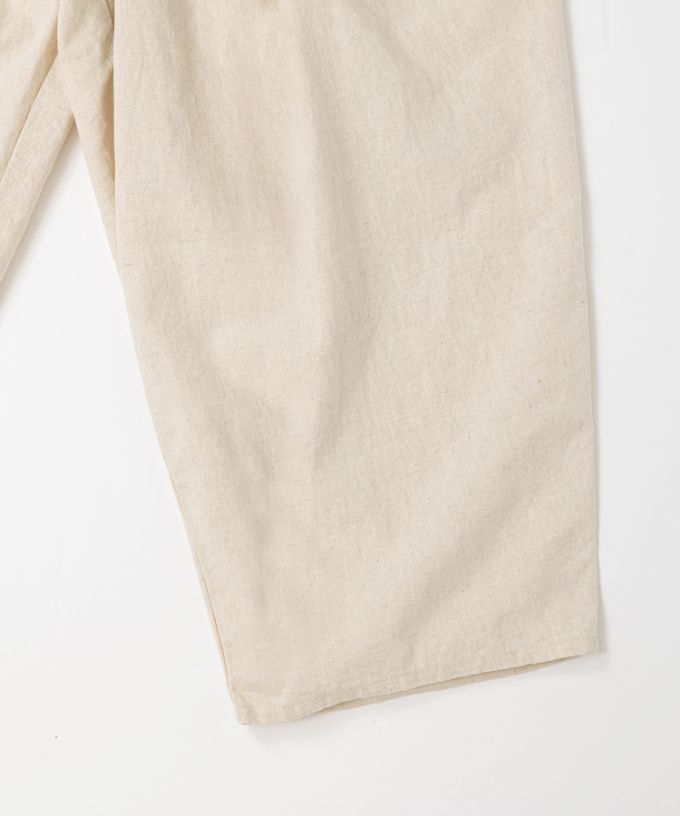 ジョーパンツ　タックを入れた綿麻ジョッパーズパンツ