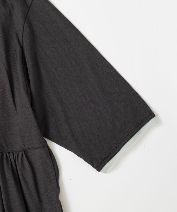 【SALE】ロザリーチュニ　ドライタッチの天竺コットン切り替えチュニック