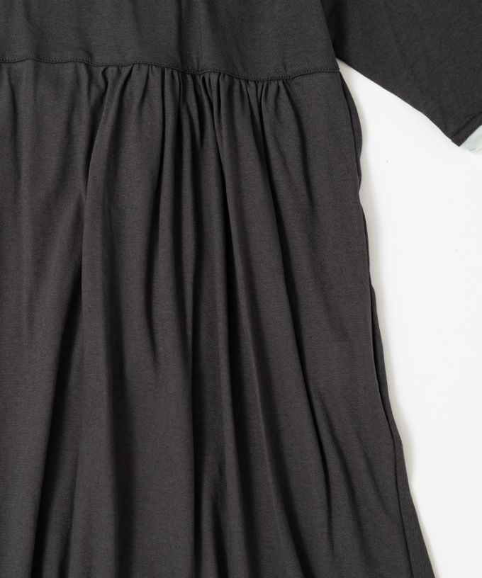 【SALE】ロザリーチュニ　ドライタッチの天竺コットン切り替えチュニック