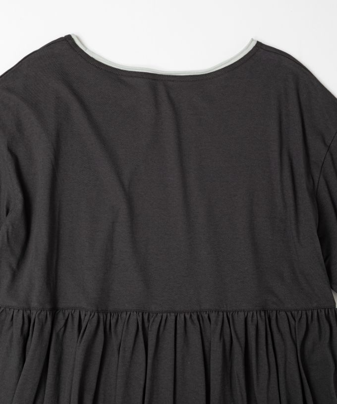 【SALE】ロザリーチュニ　ドライタッチの天竺コットン切り替えチュニック