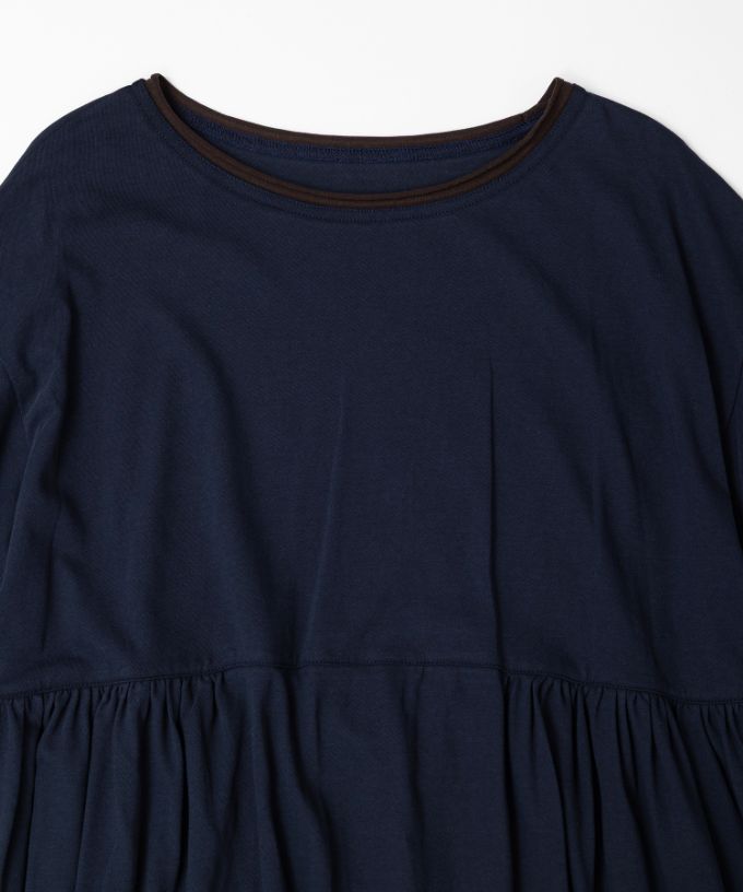 【SALE】ロザリーチュニ　ドライタッチの天竺コットン切り替えチュニック