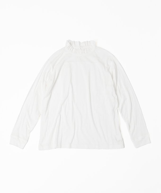 エアロトップ　コットンフリルネックトップ