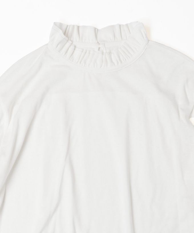 エアロトップ　コットンフリルネックトップ