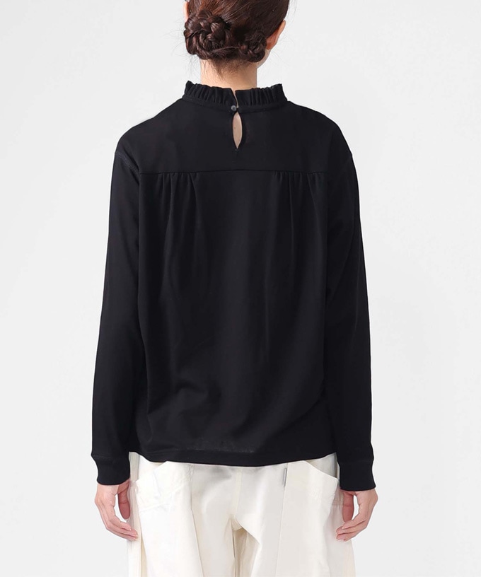 エアロトップ　コットンフリルネックトップ