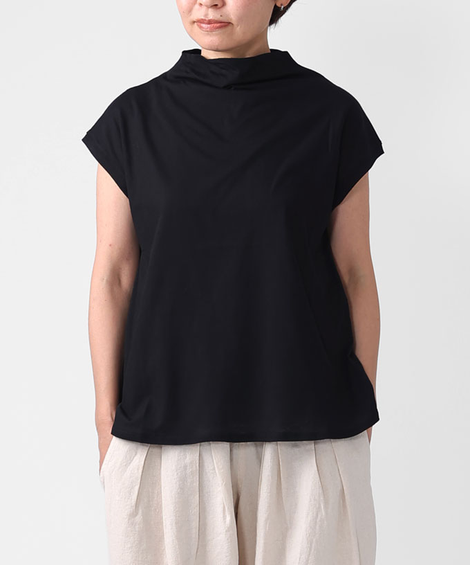 【SALE】シルビトップ　強撚綿のフレンチスリーブトップ