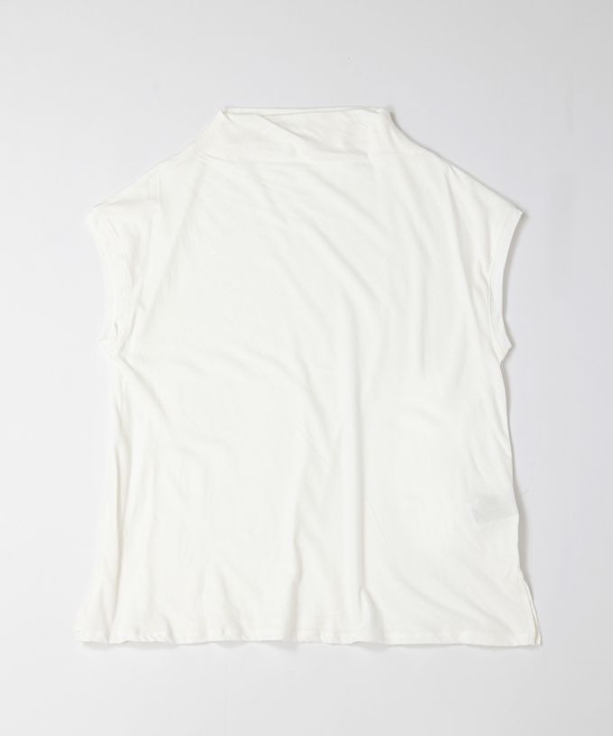 シルビトップ　強撚綿のフレンチスリーブトップ