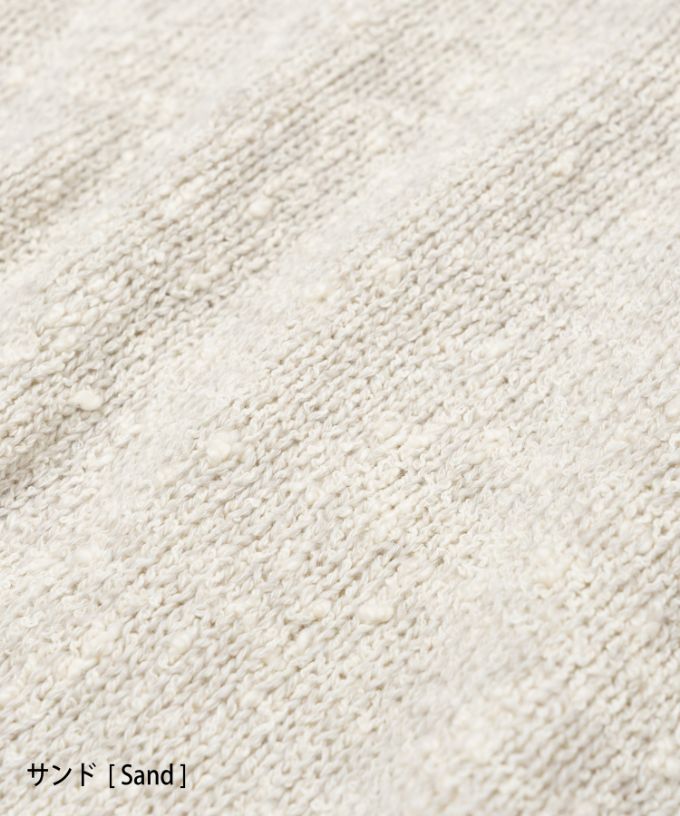 ピテトップ　コットンスラブの配色ニットトップス