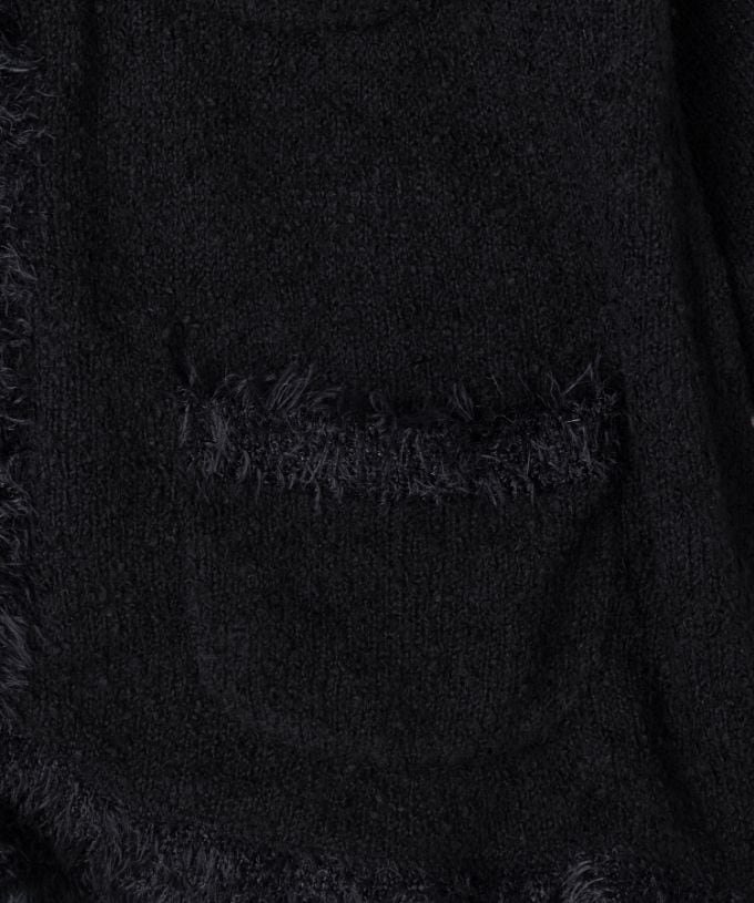 マリアンジャケット　コットンループヤーンのクラシカルニットジャケット