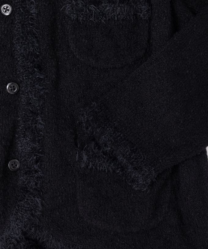 マリアンジャケット　コットンループヤーンのクラシカルニットジャケット