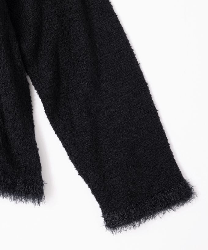 マリアンジャケット　コットンループヤーンのクラシカルニットジャケット