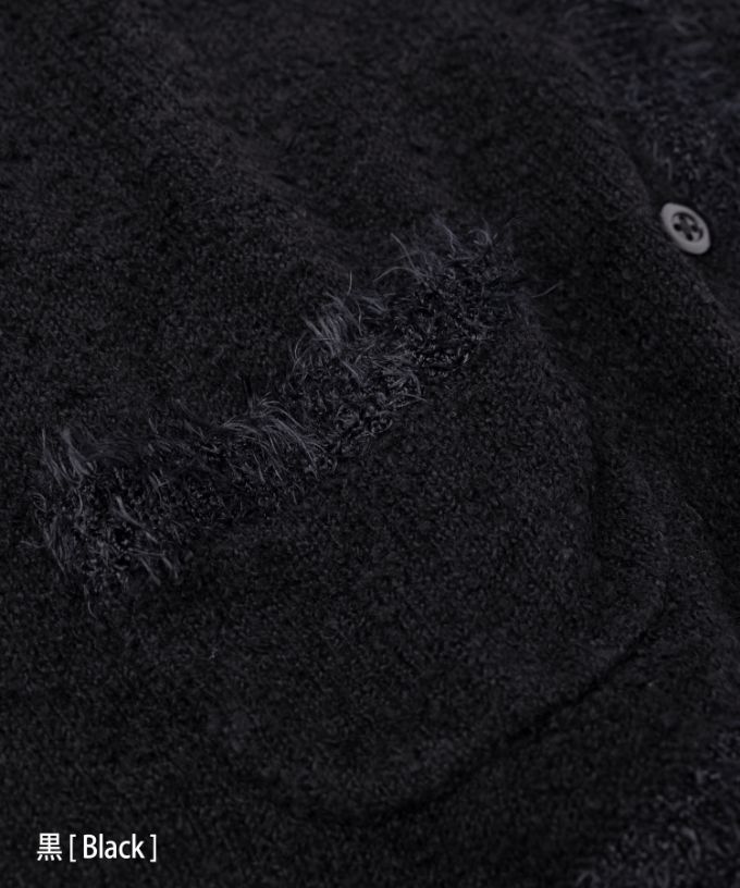 マリアンジャケット　コットンループヤーンのクラシカルニットジャケット