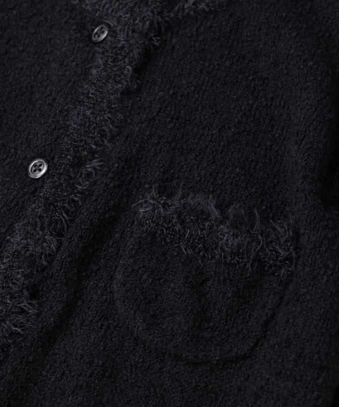 マリアンジャケット　コットンループヤーンのクラシカルニットジャケット