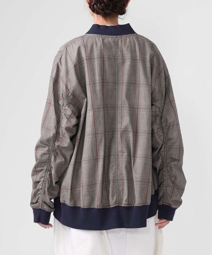 シンディジャケット・B　チェック柄ジップアップブルゾン