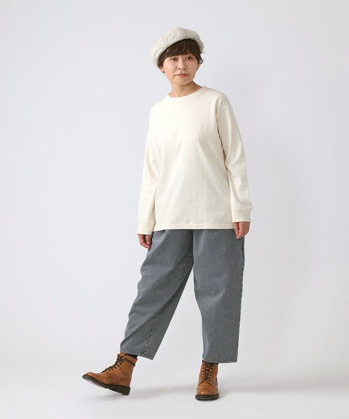 ジャントップ　天竺コットンクルーネックトップ