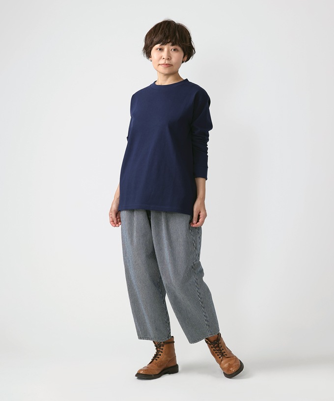 ジャントップ　天竺コットンクルーネックトップ