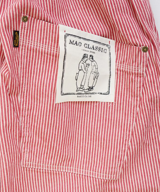 マオパンツロング 赤ヒッコリー 後ろビッグポケットパンツ/ITEM,PANTS