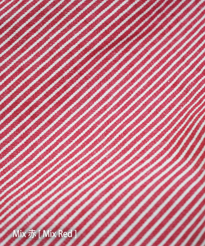 マオパンツロング　赤ヒッコリー　後ろビッグポケットパンツ