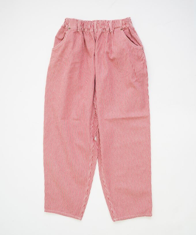 マオパンツロング　赤ヒッコリー　後ろビッグポケットパンツ