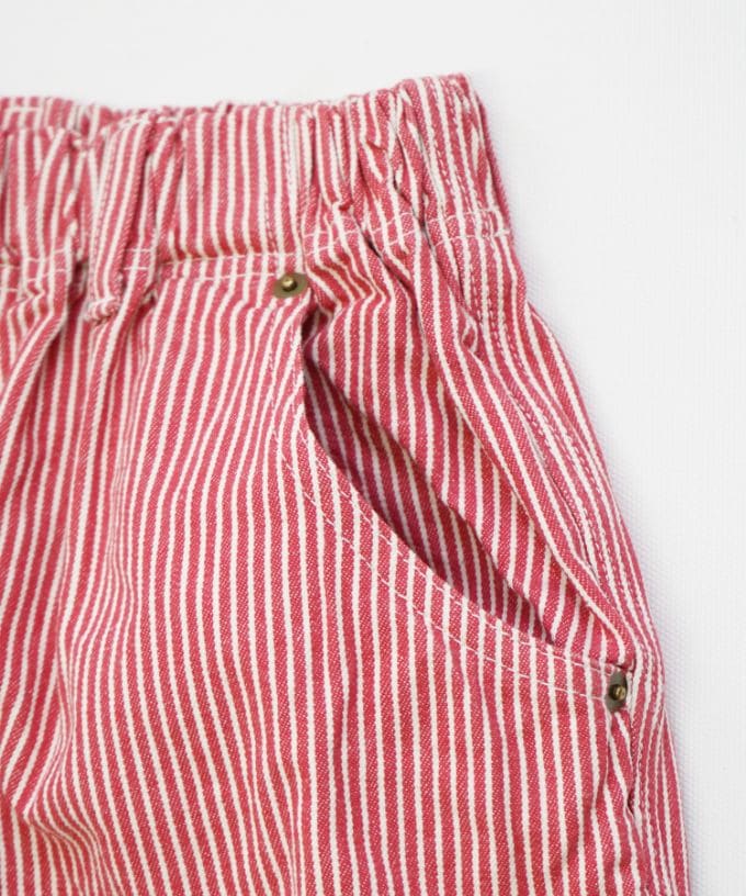 マオパンツロング 赤ヒッコリー 後ろビッグポケットパンツ/ITEM,PANTS