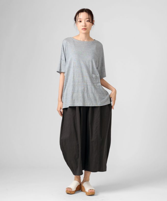 ラッカーパンツR　綿麻のコクーンシルエットパンツ