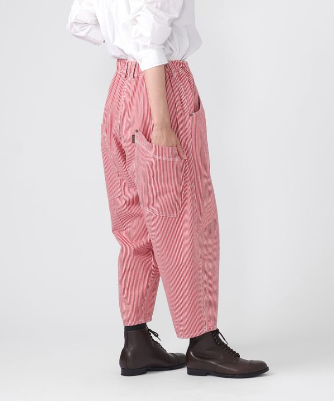 マオパンツ赤ヒッコリー 後ろビッグポケットパンツ/ITEM,PANTS,MAO