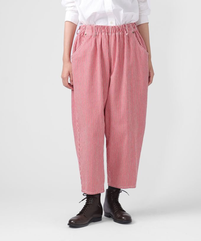 マオパンツ赤ヒッコリー 後ろビッグポケットパンツ/ITEM,PANTS,MAO
