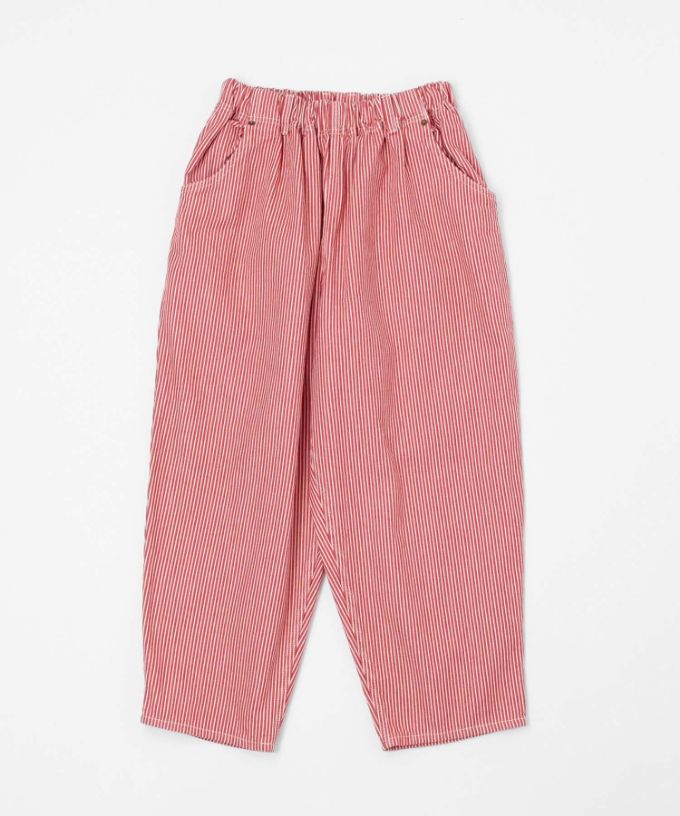 マオパンツ赤ヒッコリー　後ろビッグポケットパンツ