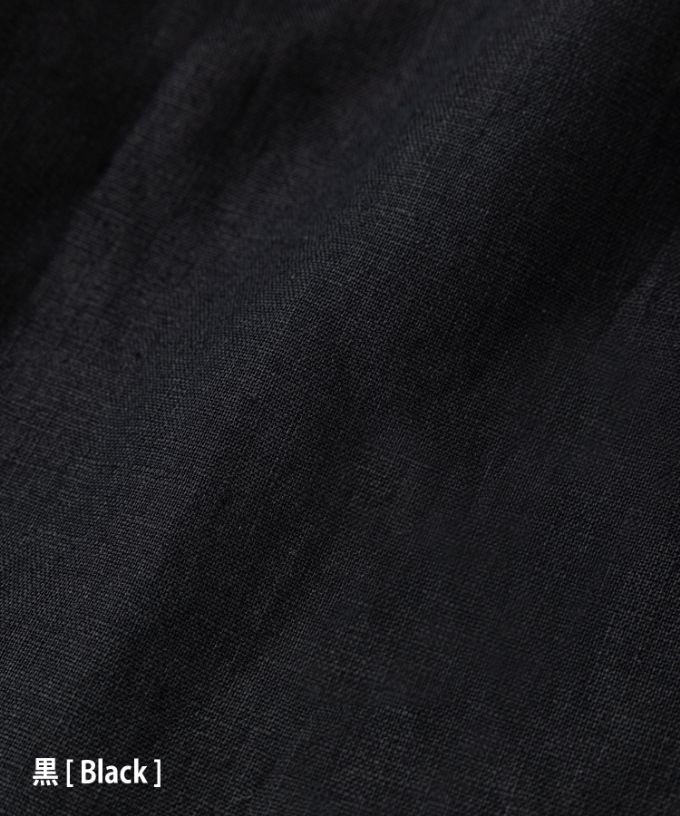 マオパンツ麻・19-4【プラスサイズ】定番人気のリネン素材/黒