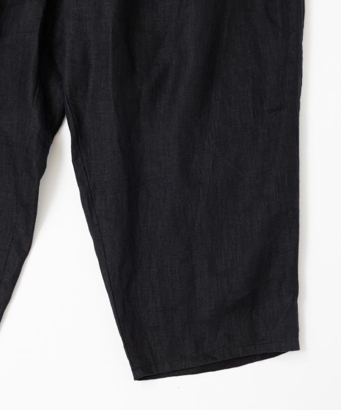 マオパンツ麻・19-4【プラスサイズ】定番人気のリネン素材/黒