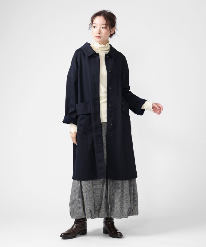パブロコート　バックファスナーのステンカラーコート